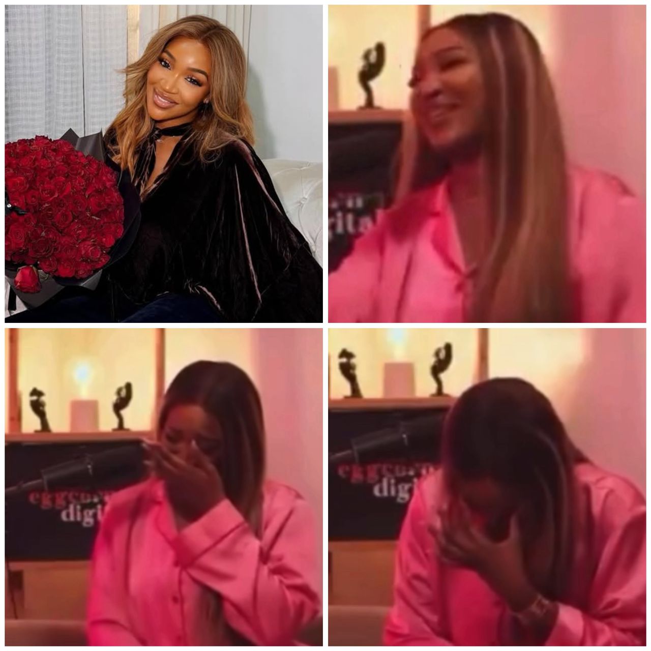 Actress Idia Aisien breaks down in tears as she talks to Toke Makinwa about how she spends money on men and get disappointed